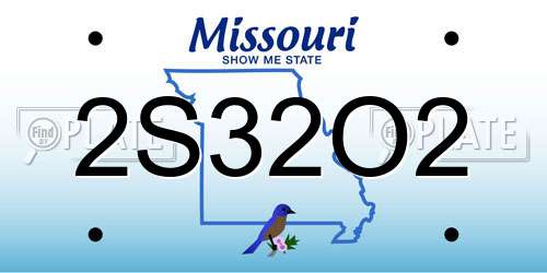 2S32O2 Missouri License Plate