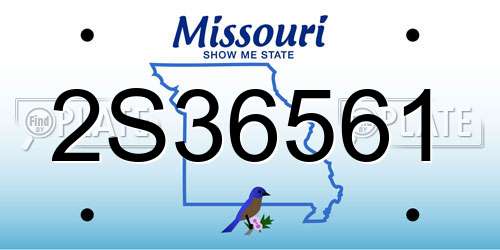 2S36561 Missouri License Plate