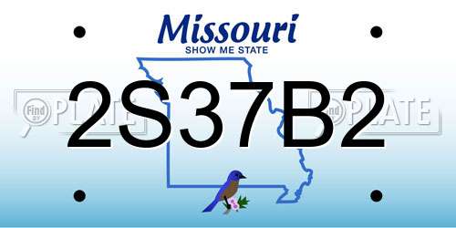 2S37B2 Missouri License Plate