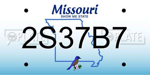 2S37B7 Missouri License Plate