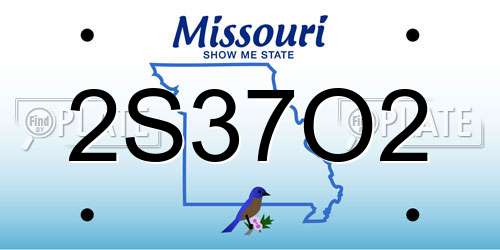 2S37O2 Missouri License Plate