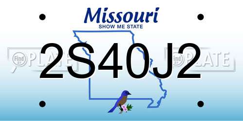 2S40J2 Missouri License Plate