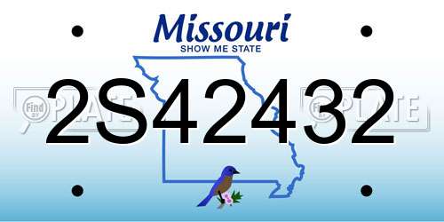2S42432 Missouri License Plate