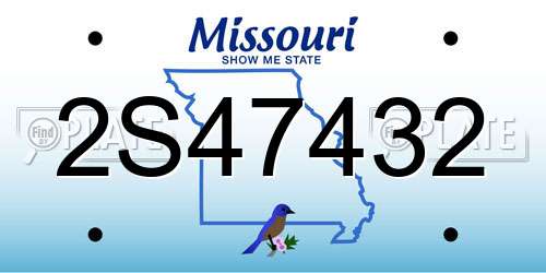 2S47432 Missouri License Plate