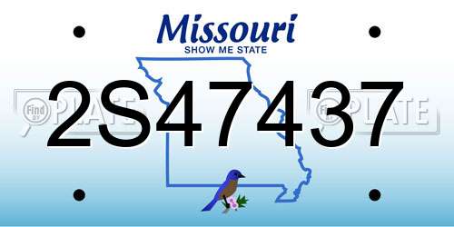 2S47437 Missouri License Plate