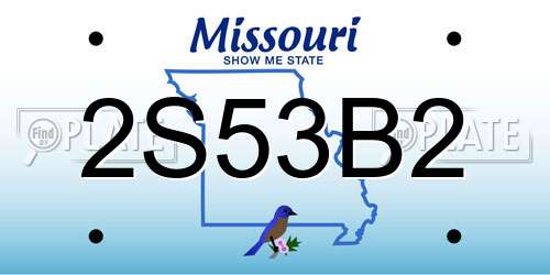 2S53B2 Missouri License Plate