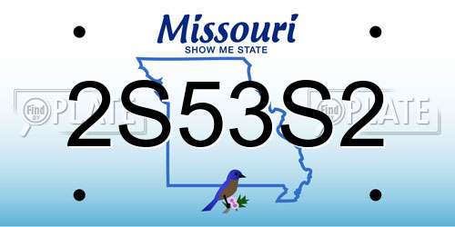 2S53S2 Missouri License Plate