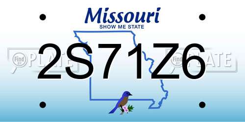 2S71Z6 Missouri License Plate