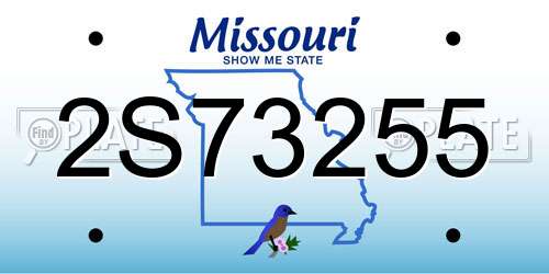 2S73255 Missouri License Plate
