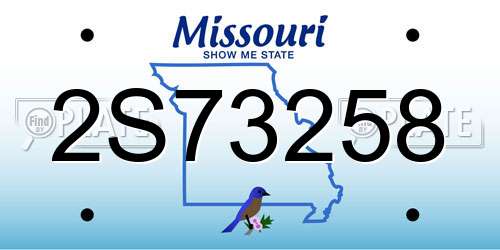 2S73258 Missouri License Plate