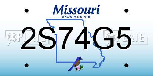 2S74G5 Missouri License Plate