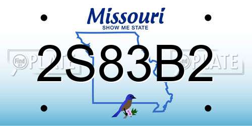 2S83B2 Missouri License Plate