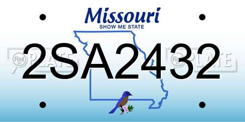 2SA2432 Missouri License Plate