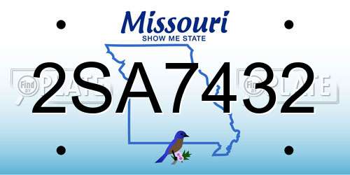 2SA7432 Missouri License Plate