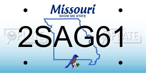 2SAG61 Missouri License Plate