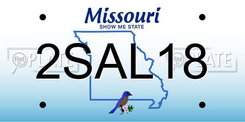 2SAL18 Missouri License Plate