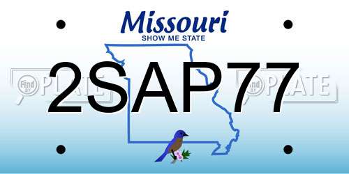 2SAP77 Missouri License Plate