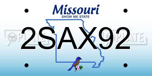 2SAX92 Missouri License Plate