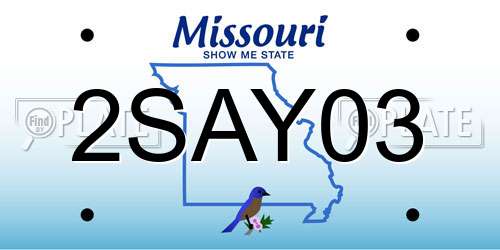 2SAY03 Missouri License Plate