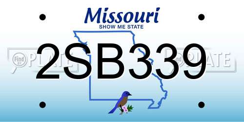 2SB339 Missouri License Plate