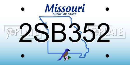 2SB352 Missouri License Plate