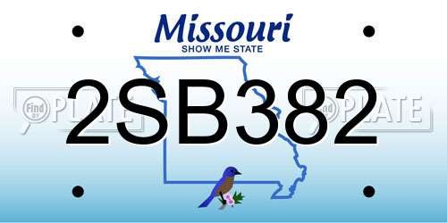2SB382 Missouri License Plate