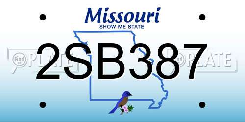2SB387 Missouri License Plate