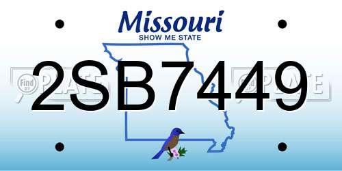 2SB7449 Missouri License Plate