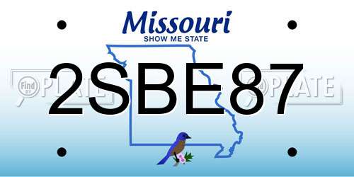 2SBE87 Missouri License Plate