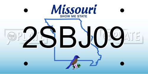 2SBJ09 Missouri License Plate