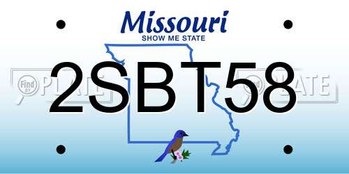 2SBT58 Missouri License Plate