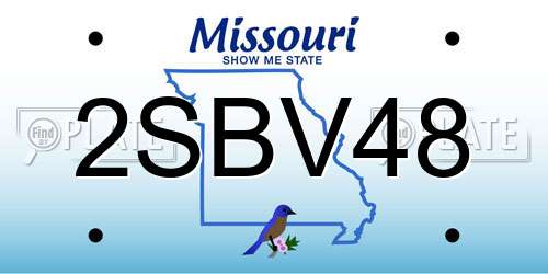 2SBV48 Missouri License Plate