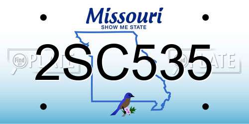 2SC535 Missouri License Plate