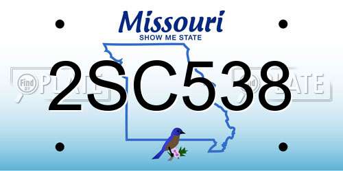 2SC538 Missouri License Plate