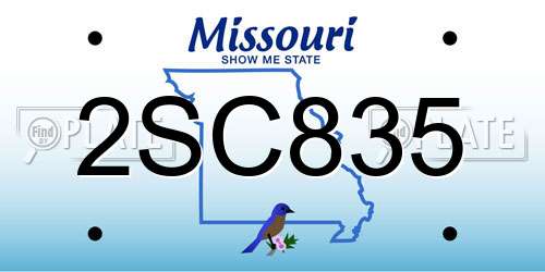 2SC835 Missouri License Plate