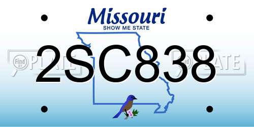 2SC838 Missouri License Plate