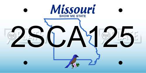 2SCA125 Missouri License Plate