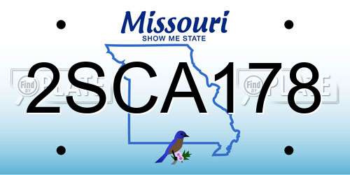 2SCA178 Missouri License Plate