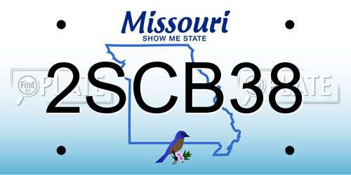 2SCB38 Missouri License Plate
