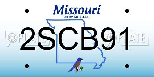 2SCB91 Missouri License Plate
