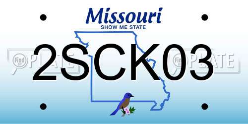 2SCK03 Missouri License Plate