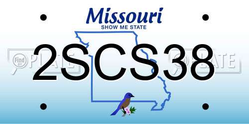 2SCS38 Missouri License Plate