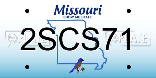 2SCS71 Missouri License Plate