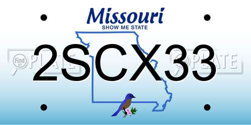 2SCX33 Missouri License Plate