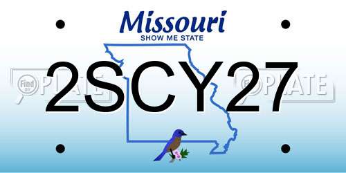 2SCY27 Missouri License Plate