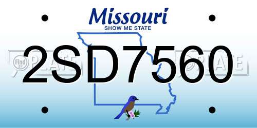 2SD7560 Missouri License Plate