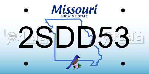 2SDD53 Missouri License Plate
