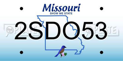 2SDO53 Missouri License Plate