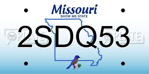 2SDQ53 Missouri License Plate