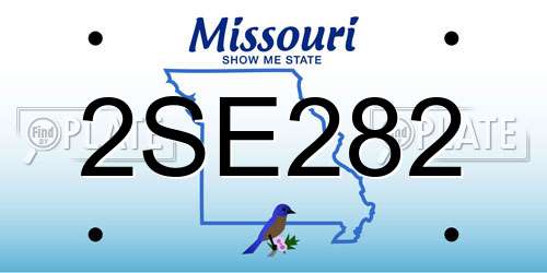 2SE282 Missouri License Plate